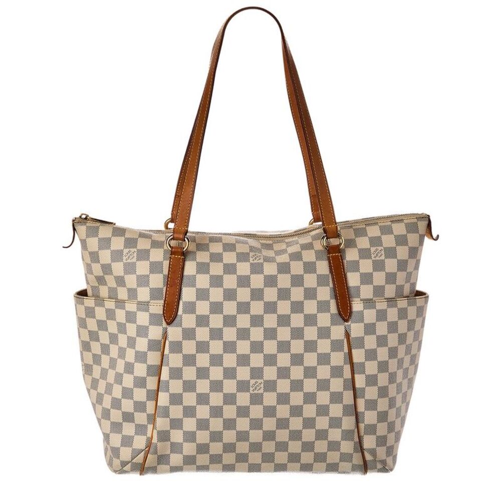 Louis Vuitton White Damier Azur Coated Canvas Totally Gm (Authentic Pre-Loved)